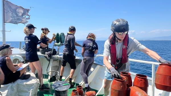 Bild 1 von 7: Vor der Küste Griechenlands bergen Aktivisten von Sea Shepherd illegale Reusen - gefangene Oktopusse kehren zurück ins Meer.