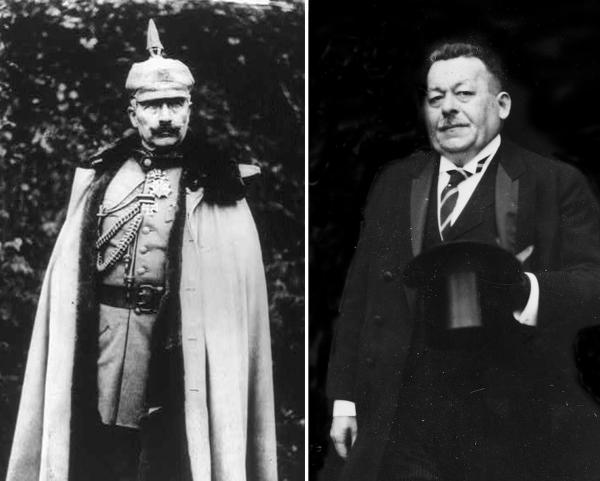 Bild 1 von 2: Zwei Männer, wie sie gegensätzlicher kaum sein konnten: Kaiser Wilhelm II. und der Sozialdemokrat Friedrich Ebert. In ihren Biografien spiegeln sich die Konflikte des Kaiserreichs.