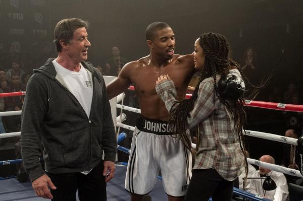 Bild 1 von 4: (v.l.n.r.) Rocky Balboa (Sylvester Stallone); Adonis Johnson (Michael B. Jordan); Bianca (Tessa Thompson)
