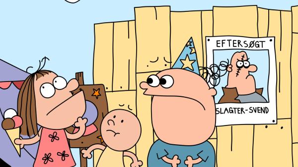 Bild 1 von 3: Eva sagt Trafalgar und Pulver, sie sollen vorsichtig sein, wenn sie die Zukunft den falschen Leuten verraten.© NDR/2023 DR & Nice Ninja & Lowe Haak - Honorarfreie Verwendung gemäß AGB im engen inhaltlichen redaktionellen Zusammenhang mit genannter Sendung bei Nennung \