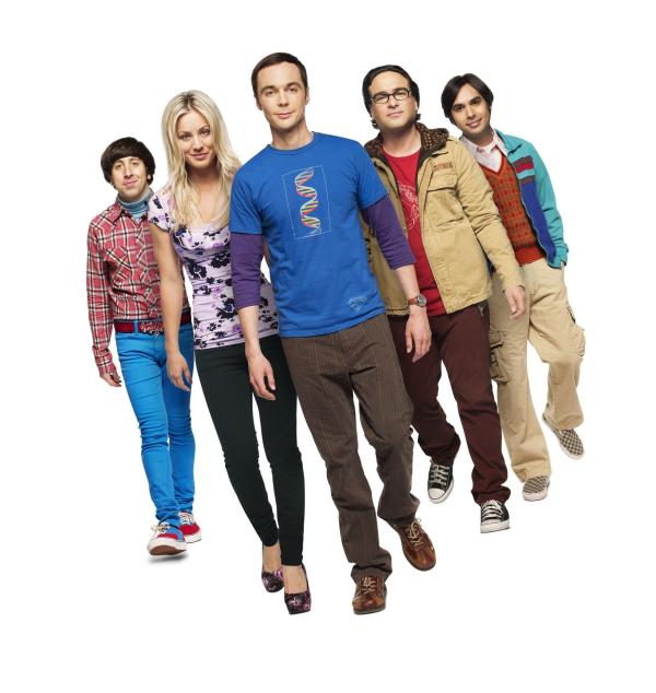 Bild 1 von 30: (7. Staffel) - Gute Freunde: Penny (Kaley Cuoco, 2.v.l.), Sheldon (Jim Parsons, M.), Rajesh (Kunal Nayyar, r.), Leonard (Johnny Galecki, 2.v.r.) und Howard (Simon Helberg, l.) ...