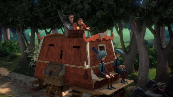 Bild 1 von 1: Francis, Cicala, Robert und Jack sind mit ihrem Panzerfahrzeug unterwegs.© HR/Grupo Alcuni - Honorarfreie Verwendung gemäß AGB im redaktionellen Zusammenhang mit genannter Sendung bei Nennung \