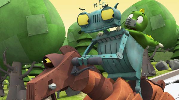 Bild 1 von 7: Ritter Rost und Koks rasen auf Feuerstuhl in höchstem Tempo durchs Land.