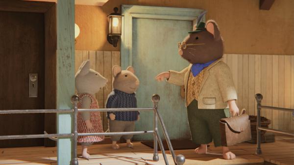 Bild 1 von 2: Herr Grummel (rechts) bittet Sam (Mitte) seine Blumen zu gießen. Und weil er Julia (links) noch nicht richtig kennt, möchte er nicht, dass sie Sam dabei hilft.
© ZDF/Cielo Films/Caribara Production/SuperswissRed/M.A.R.K.13/ZDF Studios GmbH - Honorarfreie Verwendung gemäß AGB im redaktionellen Zusammenhang mit genannter Sendung bei Nennung \