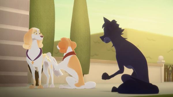 Bild 1 von 3: Belfort und Lupin helfen Diane mit einem Essigtuch gegen die Flöhe.