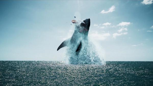 Bild 1 von 4: Ein gigantischer Hai sorgt für Angst und Schrecken.