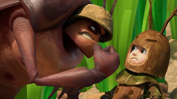 Bild 1 von 7: Der Kommandant der Kakerlaken droht Zak.