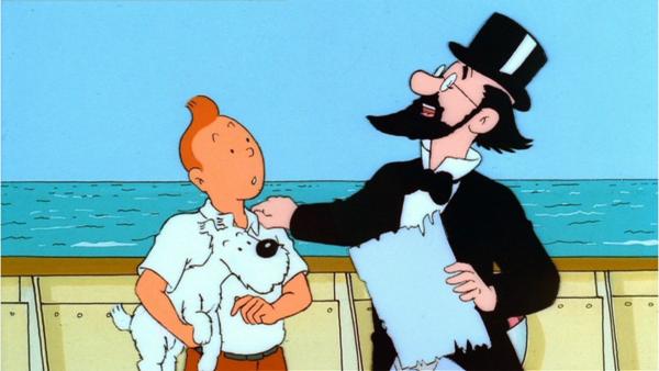 Bild 1 von 3: Tim (l.) trifft auf einer Kreuzfahrt den exzentrischen Professor Siclone (r.), der ihn auf eine archäologischen Expedition zum Grabmal des Pharaos einlädt. Wird Tim als Reporter diese Gelegenheit nutzen?