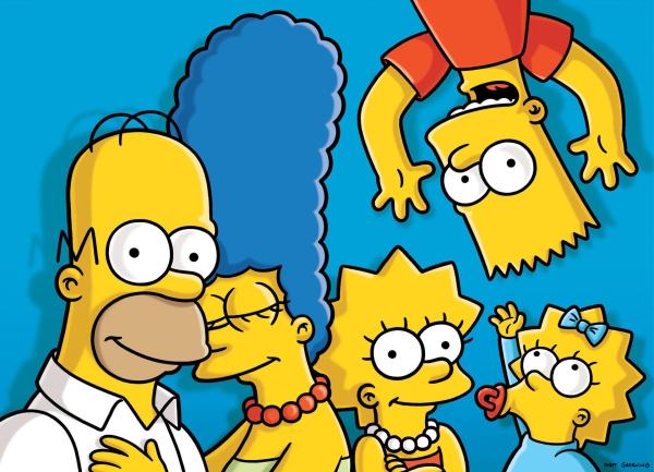 Bild 1 von 36: (27. Staffel) - Die Simpsons: Maggie (r.), Marge (2.v.l.), Homer (l.), Bart (2.v.r.) und Lisa Simpson (M.) ...