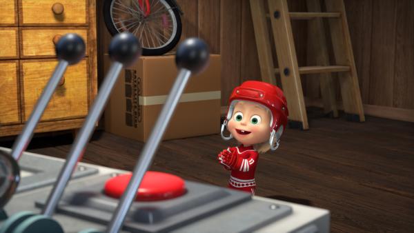 Bild 1 von 7: Mascha entdeckt eine seltsame Maschine.