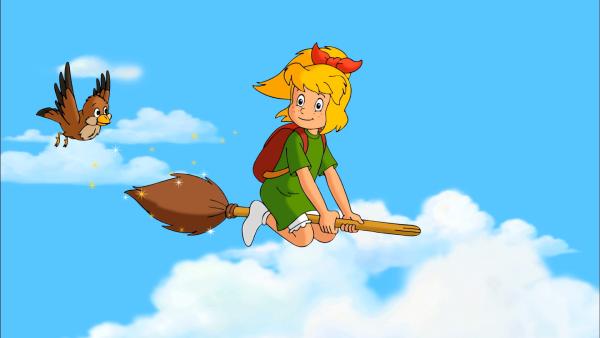 Bild 1 von 10: Bibi fliegt auf Kartoffelbrei zur Schule.