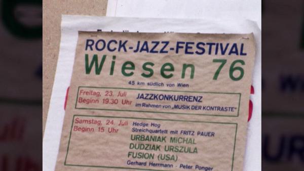 Bild 1 von 2: Im Bild: Plakat Jazzfestival Wiesen 1976