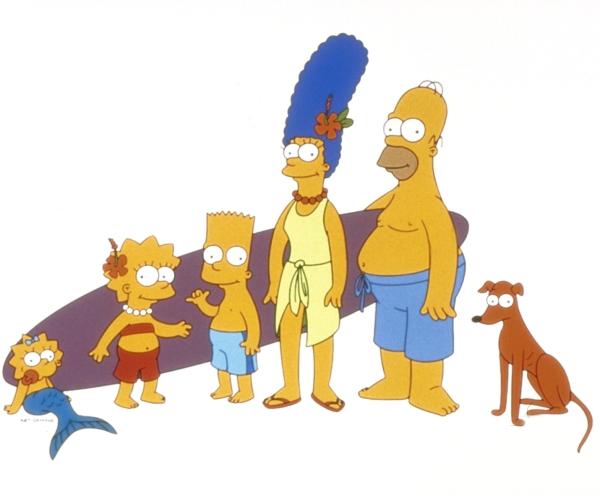 Bild 1 von 8: (11. Staffel) - Gemeinsam ist die Familie Simpson unschlagbar: Lisa (2.v.l.), Homer (2.v.r.), Bart (3.v.l.), Hund Knecht Ruprecht (r.) Marge (3.v.r.) und Maggie (l.).