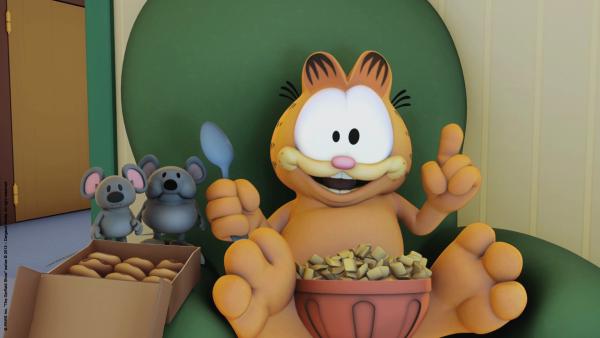 Bild 1 von 2: Garfield freut sich, denn gleich kommt die Maus.