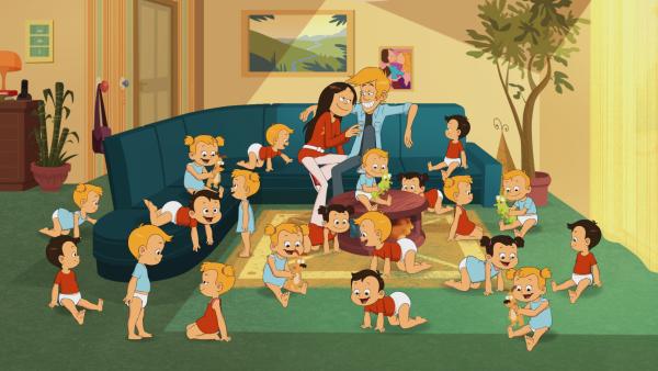Bild 1 von 4: Marines Albtraum: Wendy und Max inmitten ihrer eigenen Babys.