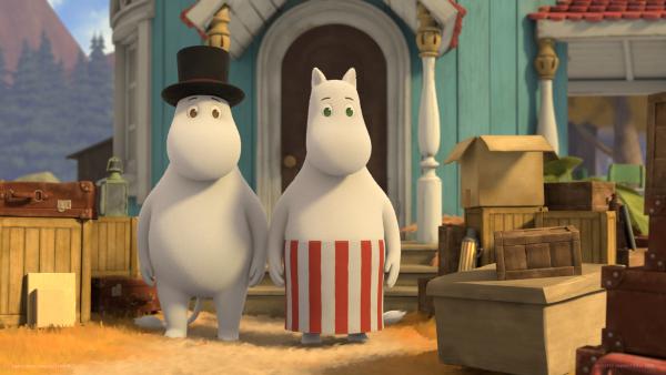 Bild 1 von 3: Muminpapa (l.) und Muminmama (r.) wollen das Mumintal verlassen.