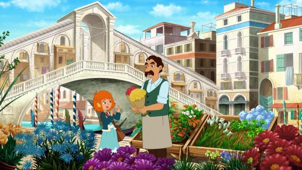 Bild 1 von 26: Im Bild: Lilli besorgt die bestellten Blumen an der Rialtobrücke.