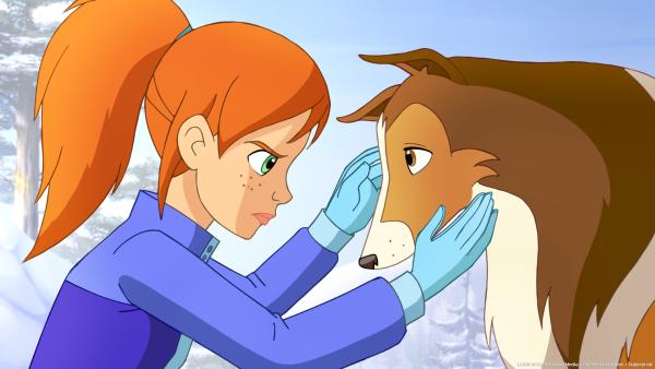 Bild 1 von 5: Zoe bittet Lassie Hilfe zu holen.