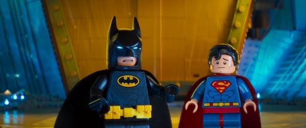 Bild 1 von 3: (L-R) LEGO® minifigures Batman (WILL ARNETT) and Superman in the animated adventure \