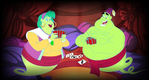 Bild 1 von 3: Die Geister in der Öllampe beim Kartenspielen