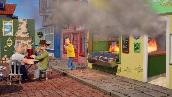 Bild 1 von 3: Koch Charlie hat nur einen Augenblick den Herd aus dem Auge gelassen.