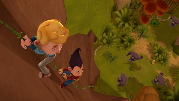 Bild 1 von 7: Jack und Tashi müssen vor den Affen fliehen.