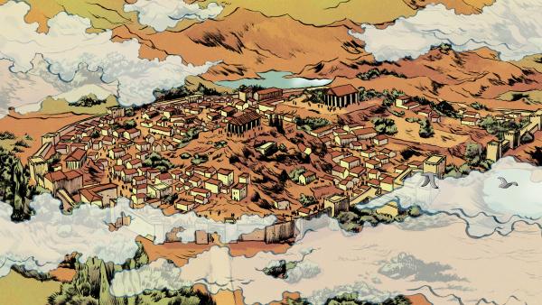 Bild 1 von 7: Stadtansicht von Theben in der Antike