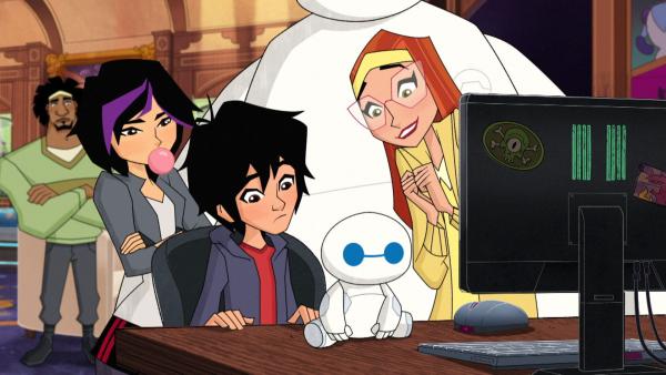 Bild 1 von 5: Hiro erfindet einen kleinen Roboter namens Mini-Max, der als Sidekick dienen soll. Zudem betreibt er Nachforschungen zu Professor Granvilles Vergangenheit und ihren verdächtigen Unternehmungen.