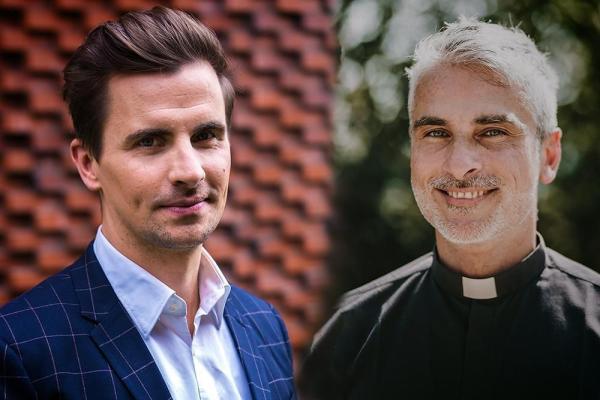 Bild 1 von 2: Julian Sengelmann (evangelische Kirche, l.); Pater Max Cappabianca (katholische Kirche, r.)