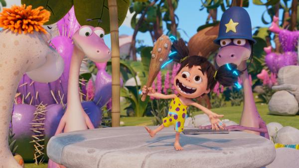 Bild 1 von 3: Lucy verwandelt sich in den Lucy-tektor, wenn sie jemanden mit der Keule berührt.