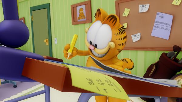 Bild 1 von 3: Garfield schmiedet einen Plan, um seine Freunde vor den Hundefängern Pete und Al zu beschützen, die es mittlerweile sogar auf streunende Katzen abgesehen haben.