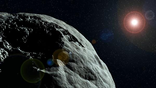 Bild 1 von 5: Zahlreiche Asteroiden kommen in periodischen Abständen der Umlaufbahn unseres Heimatplaneten immer wieder gefährlich nahe - könnte es eines Tages zum bedrohlichen Einschlag kommen? (Animation)