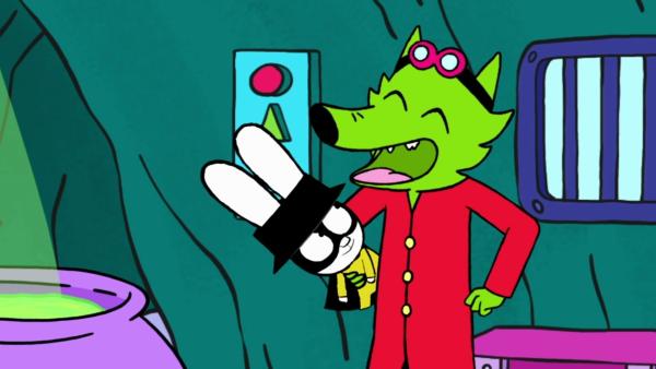 Bild 1 von 3: Captain Hase (l.) schafft es tatsächlich, Professor Wolf (r.) zum Lachen zu bringen.