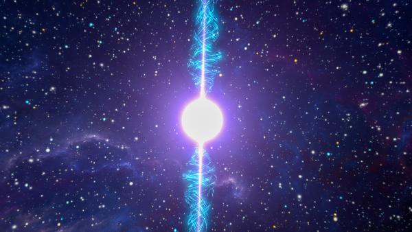 Bild 1 von 3: Laut einer Theorie könnte die Schleifen-Quanten-Gravitation eine Art Umkehrprozess zur Folge haben, der dafür sorgt, dass Schwarze Löcher ihre Energie freisetzen und den Ereignishorizont verschlucken - die Entstehung eines Weißen Lochs als Evolutionsstufe seines astronomischen Gegenstücks.