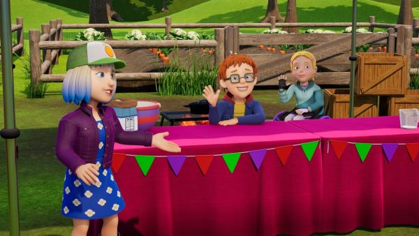 Bild 1 von 3: Bei Annies Brotback-Challenge wollen sich Hannah und Norman mit einem ganz speziellen Rezept den Sieg sichern.© KiKA/2024 Prism Art & Design Limited - Honorarfreie Verwendung gemäß AGB im engen inhaltlichen redaktionellen Zusammenhang mit genannter Sendung bei Nennung \