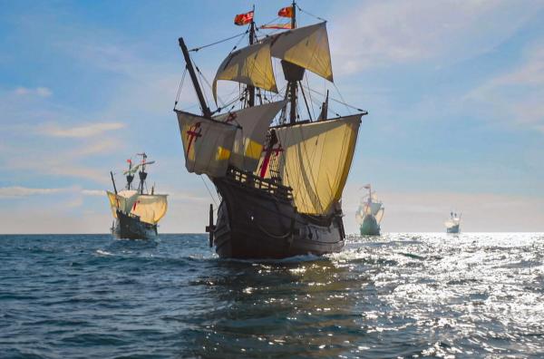 Bild 1 von 5: Mit dieser Flotte entdeckte Christoph Kolumbus 1492 Amerika.