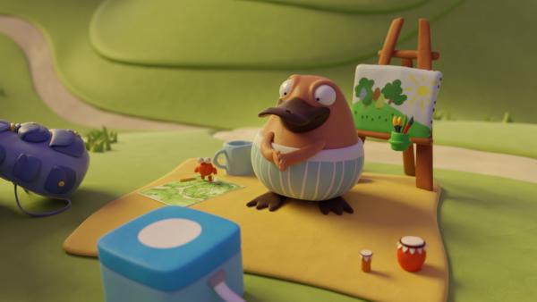 Bild 1 von 9: Nö-Nö und Karli Krebs malen.