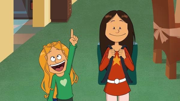 Bild 1 von 3: Marine zeigt Wendy, dass sie ins All will.