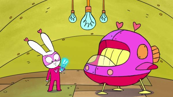 Bild 1 von 3: Beim Wettfliegen wird Super-Lou von Professor Wolf gefangen genommen.