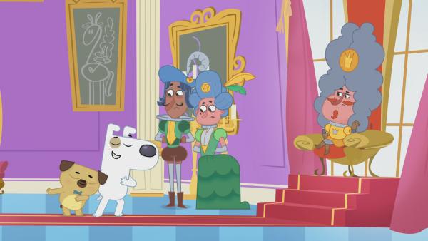 Bild 1 von 4: In einem Schloss treffen sie auf einen eitlen König, der ein Portrait von sich möchte.