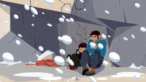 Bild 1 von 7: Bergsteiger Marc (rechts) kann nicht mehr laufen.