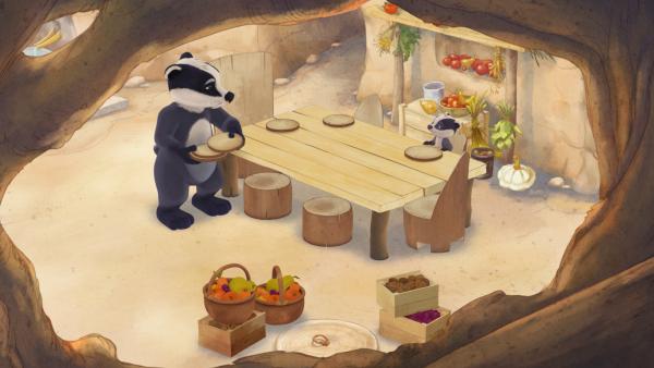 Bild 1 von 3: Edmund bereitet mit Emmie das Essen für die ganze Familie vor.