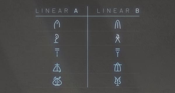 Bild 1 von 2: Die Archäologen entdecken zwei verwandte, aber unterschiedliche Schriften, die sie Linearschrift A und B nennen. Doch handelt es sich um verschiedene oder dieselbe Sprache?