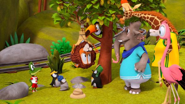 Bild 1 von 3: Auch über Kopf Wasser zu trinken hilft nicht gegen Lionels (Löwe) Schluckauf.