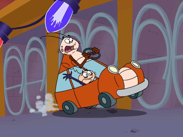 Bild 1 von 6: Rube und Reg sind Kakerlaken und Brüder. Aber sie sind alles andere als gewöhnlich, da sich Rube in RoboRoach - einen Superkäfer mit erstaunlichen Fähigkeiten - verwandeln kann.