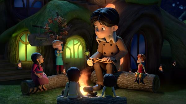 Bild 1 von 3: Klincus (Mitte), hat Yuki (links) und viele weitere Frondosianer zusammengetrommelt, damit diese mit ihm gemeinsam die merkwürdigen Steine beseitigen, die plötzlich in Frondosa aufgetaucht sind.