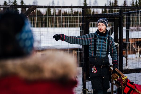 Bild 1 von 1: Juho, der Musher der Huskys