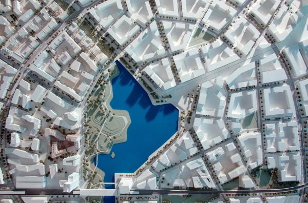 Bild 1 von 6: Masterplan und Zukunftsvision der Seestadt mit ihrer Ringstraße nach dem Design von Architekt Johannes Tovatt