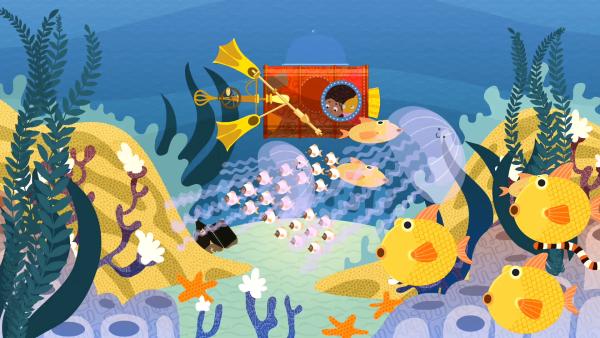 Bild 1 von 3: Mia erkundet die Unterwasserwelt.