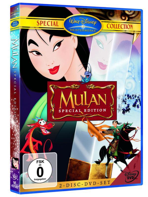 Bild 1 von 2: Entstanden nach einer alten chinesischen Legende bietet Disneys 36. Meisterwerk ein großartiges Abenteuer voller Spaß und drachenstarker Sprüche. Die Hunnen bedrohen China. Als das tapfere Mädchen Mulan erfährt, dass auch ihr kranker Vater in den Krieg ziehen soll, fasst sie einen mutigen Entschluss: Sie verkleidet sich als Mann und nimmt den Platz ihres Vaters in der kaiserlichen Armee ein. Doch bevor sie gegen das Heer des skrupellosen Hunnenführers Shan-Yu zieht, kommt sie zur Ausbildung in ein Trainingslager, wo ein Haufen tollpatschiger Anfänger für viel Aufregung sorgt. Zum Glück stehen Mulan ihre treuen Freunde, der vorlaute Drache Mushu und die Glücksgrille Kriki, immer mit Rat und Tat zur Seite. Aber Mushus flotte Sprüche allein reichen nicht, um den übermächtigen Feind zu besiegen. Sie muss lernen, ihren eigenen Weg zu gehen.